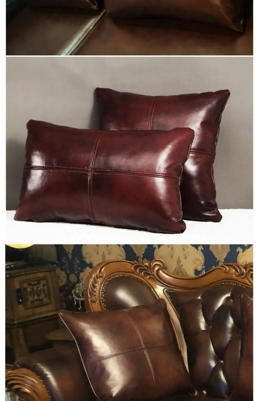 Luxury Solid Dobule-side Cow Skin Embrace Pillow Cover Cow Skin Pillow Case for Livingroom Bedroom Sofa Bay Window Waist Cushion