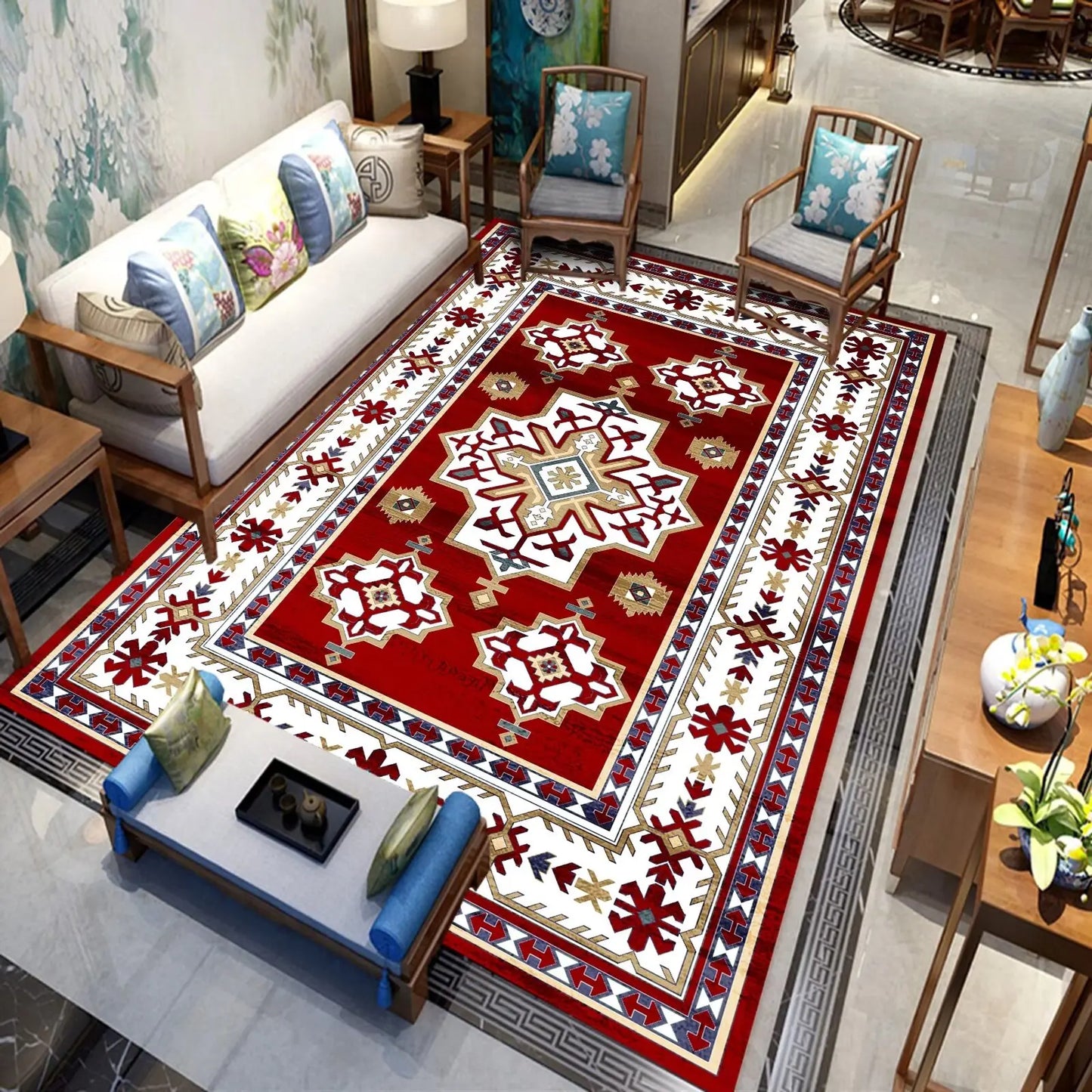 Persian Luxury Rug - Traditional Medallion Area Carpet