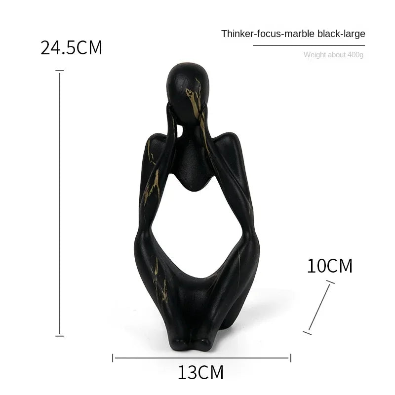 Resin Thinker Statue - Colourful Abstract Sculpture | Modern Home Decor