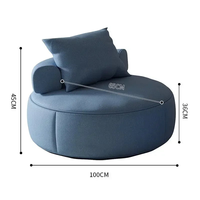 Round Lounge Chair – Sculptural Accent Seating with Bolster
