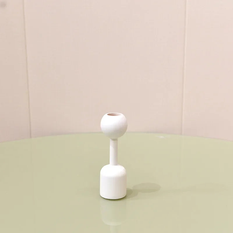 Solid Wooden Travel Menorah - Handcrafted Jewish Candle Holder for Shabbat, Wedding Decor & Ritual Candlesticks (1-Piece Set)