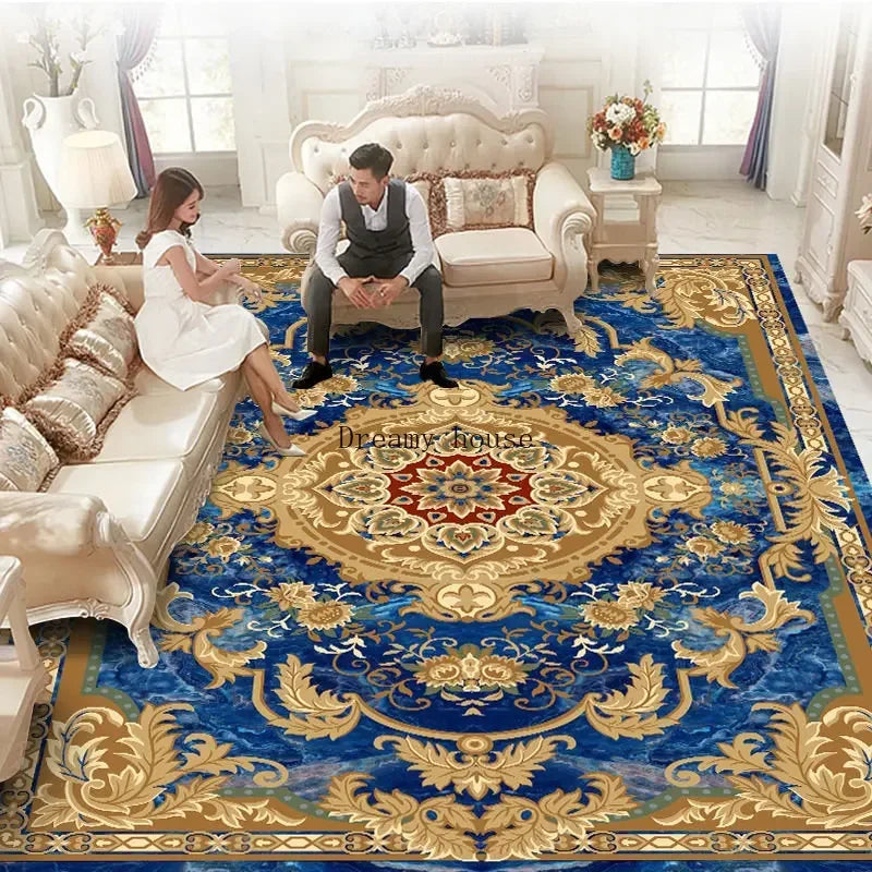 Traditional Floral Medallion Rug – Ornate Persian-Style Carpet for Living Room