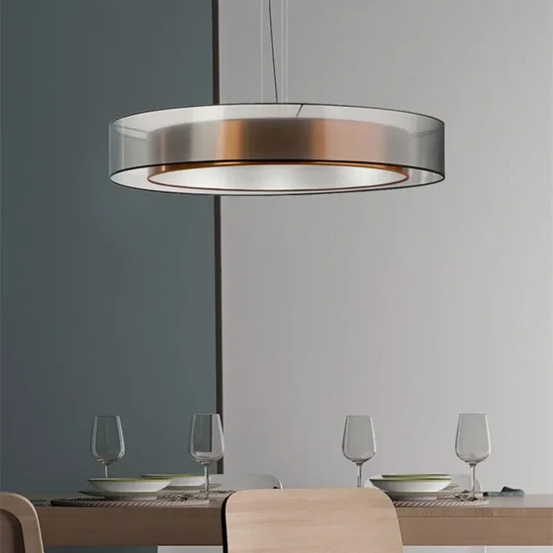 Pendant Light: Modern Circular Ring LED in Gold & White for Dining & Living Room