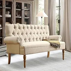 Rosevera Celino Loveseat - Sofa for Living Room, Couch in a Box, Love Seat Furniture, Linen, Beige
