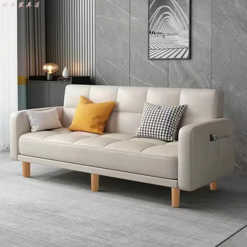 Sofa living room Small apartment rental room Folding sofa bed Single double bedroom Simple modern apartment Fabric sofa