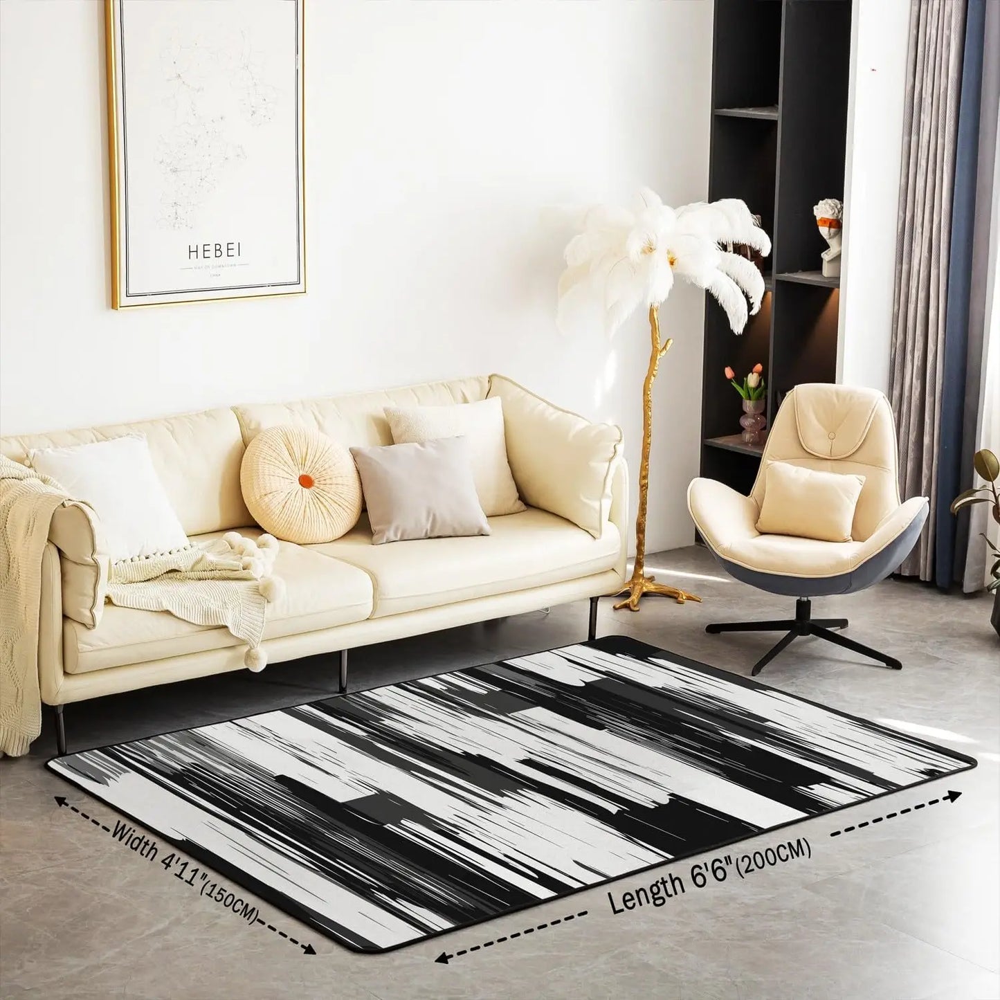 Modern Abstract Brushstroke Rug - Contemporary Art Carpet