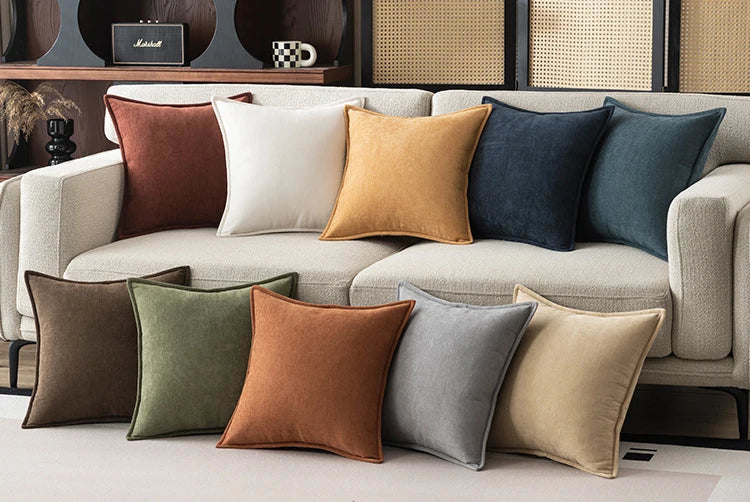 Retro Soft Chenille Throw Pillow Covers with Elegant Design for Sofa Bed Living Room Home Decor