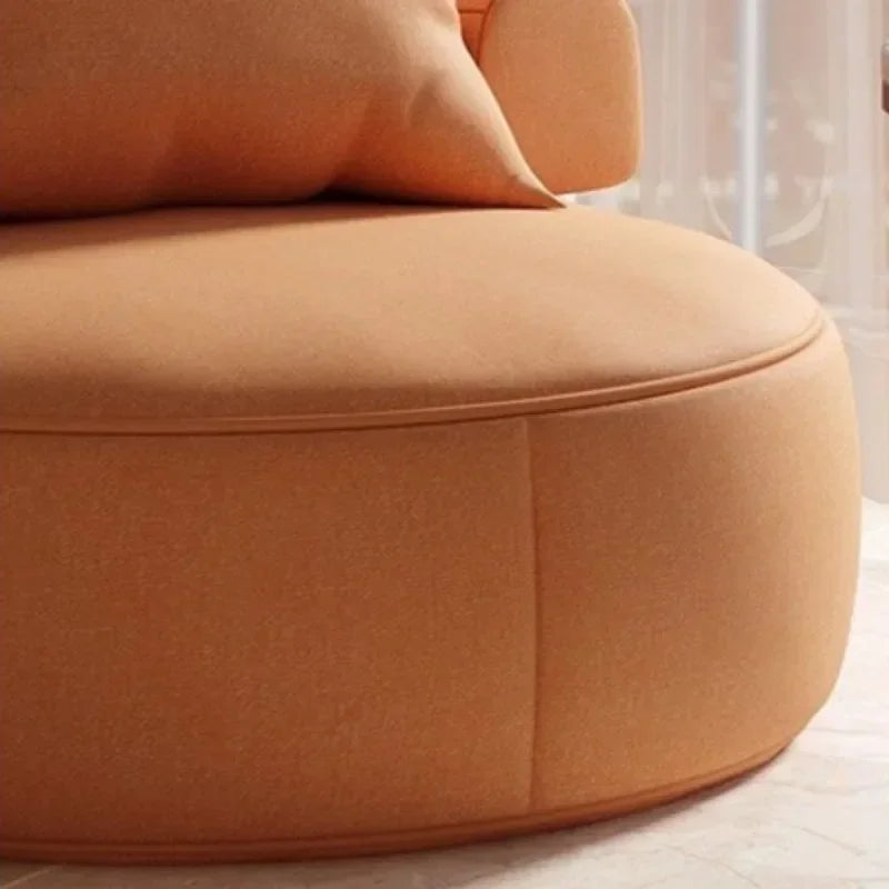 Round Lounge Chair – Sculptural Accent Seating with Bolster