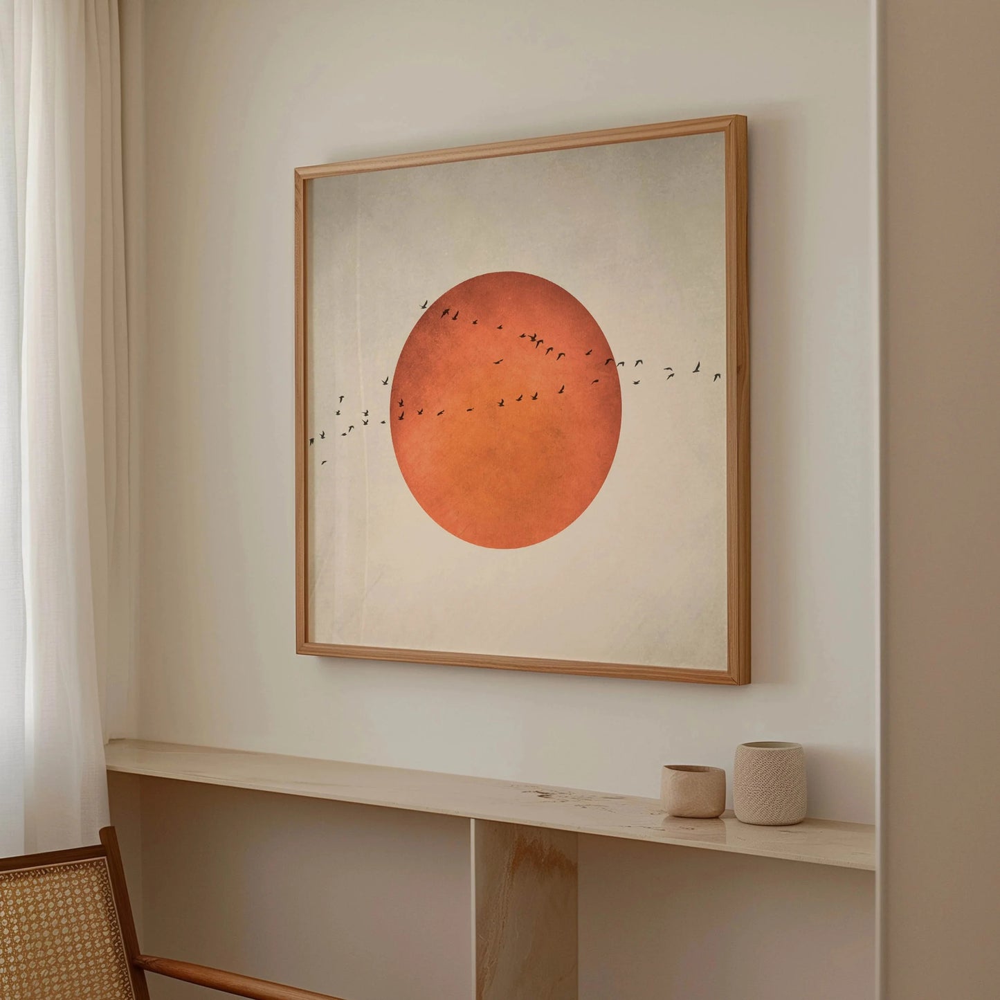 Captivating Blood Moon Wall Art Print - Square Canvas Landscape