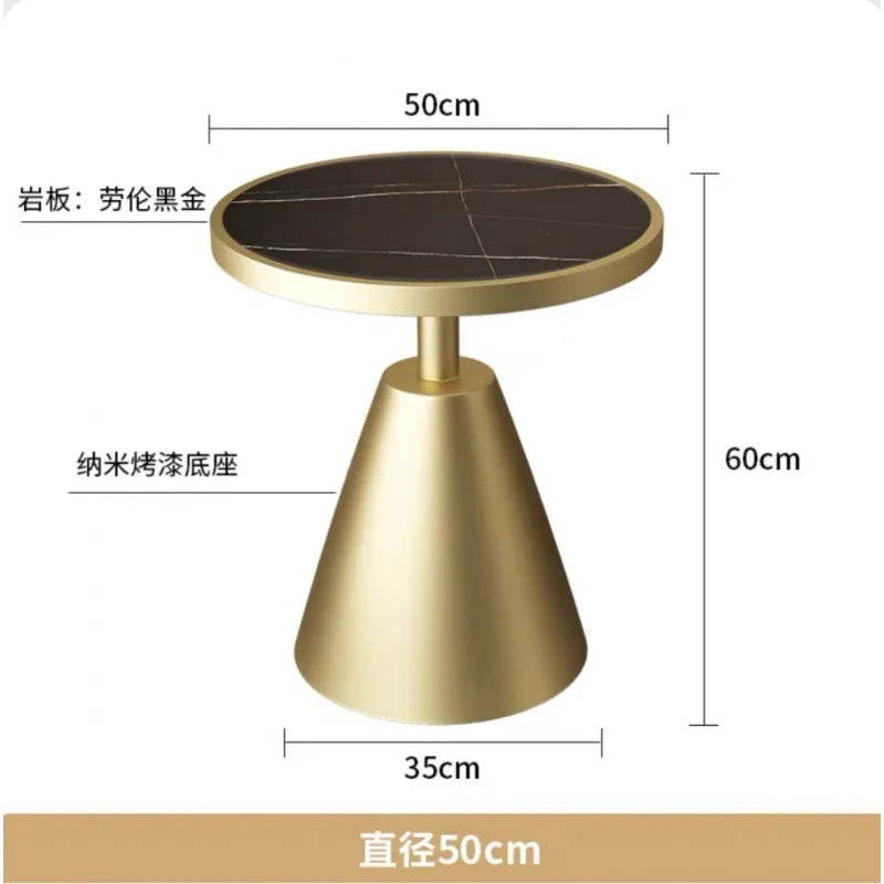 High Quality Golden Stainless Steel Round Small Side Coffee Table for Cafe Living Room