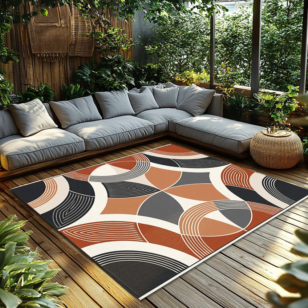 Abstract Area Rug Modern Geometric Carpet Living Room Floor Mat Home Decor Non-Slip Floor Covering Contemporary Design Indoor Ru