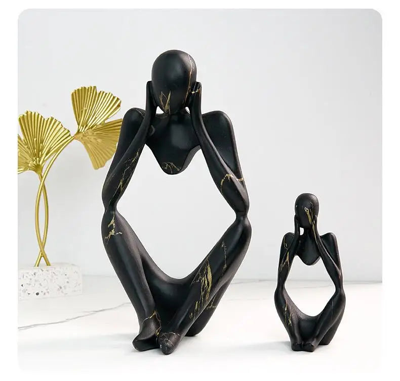 Resin Thinker Statue - Colourful Abstract Sculpture | Modern Home Decor