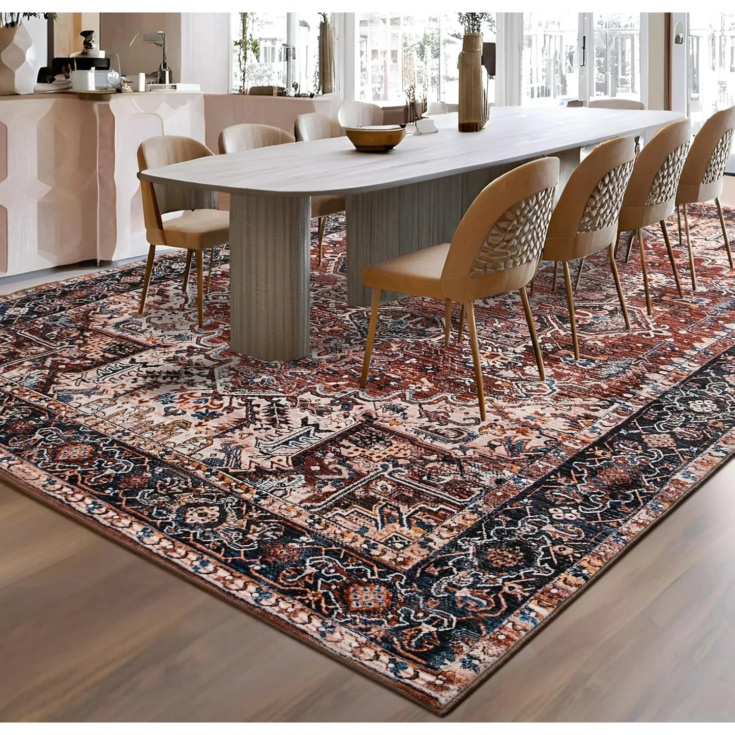 Vintage Persian Rug - Faux Cashmere Area Carpet