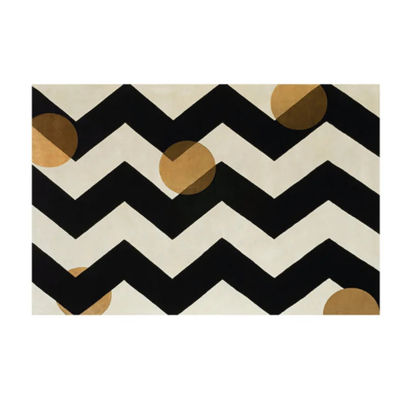 Retro Striped Rug - Navy & White or Black & White Geometric Carpet