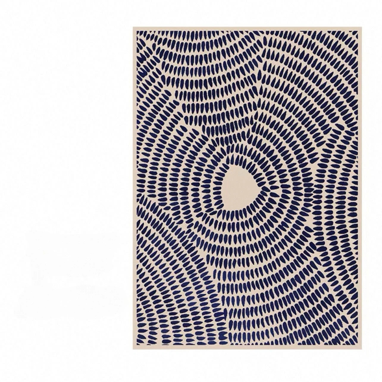 Navy Blue Abstract Rug - Organic Pattern