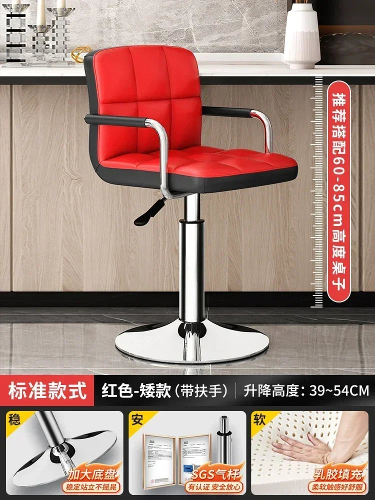 Upholstered Bar Stools 24-Inch Counter Height Stools Modern Kitchen Chairs with Metal Base PU Leather Stools