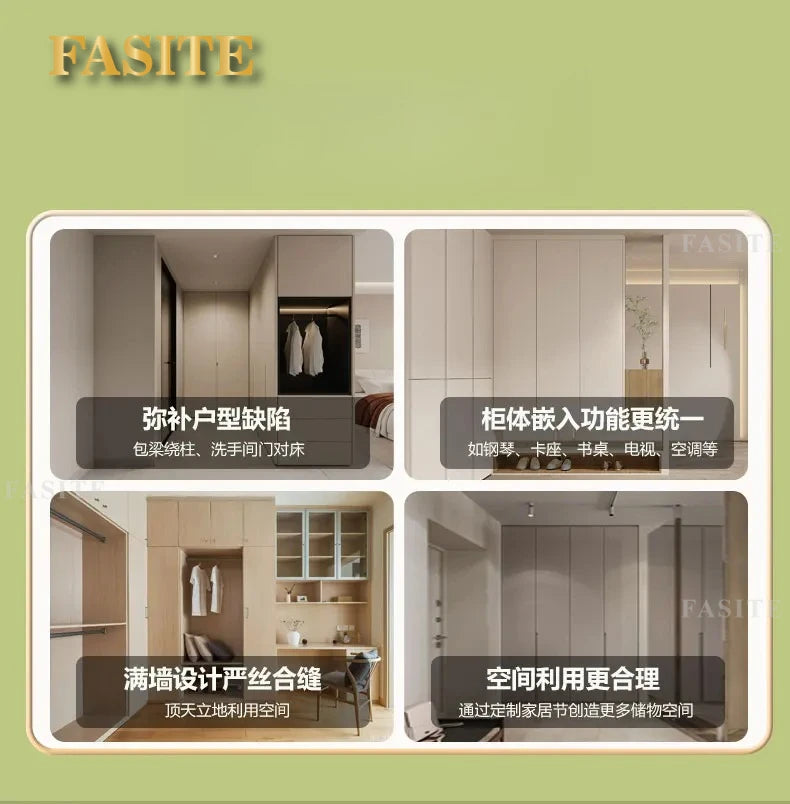 Premium All solid wood oak sliding door wardrobe 2025 popular home bedroom Nordic log sliding door wardrobe