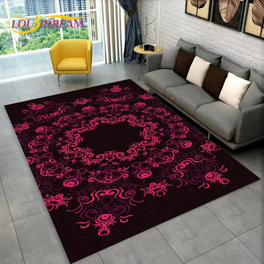 Bohemian Mandala Geometric Area Rug,Carpet Rug for Home, Living Room,Bedroom,Sofa,Doormat,Kitchen ,Kids Room-Non-slip Floor Mats