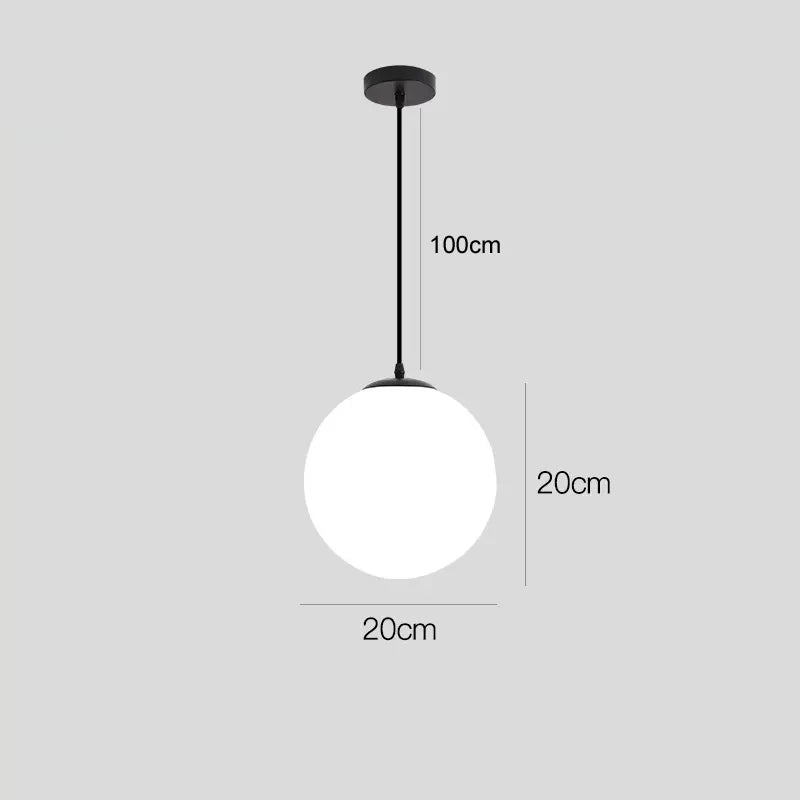 Nordic Glass Ball Pendant Lights Brass Black Hanging Lamp Modern Living Room Dining Bedroom Decor Ceiling Lighting Fixture House