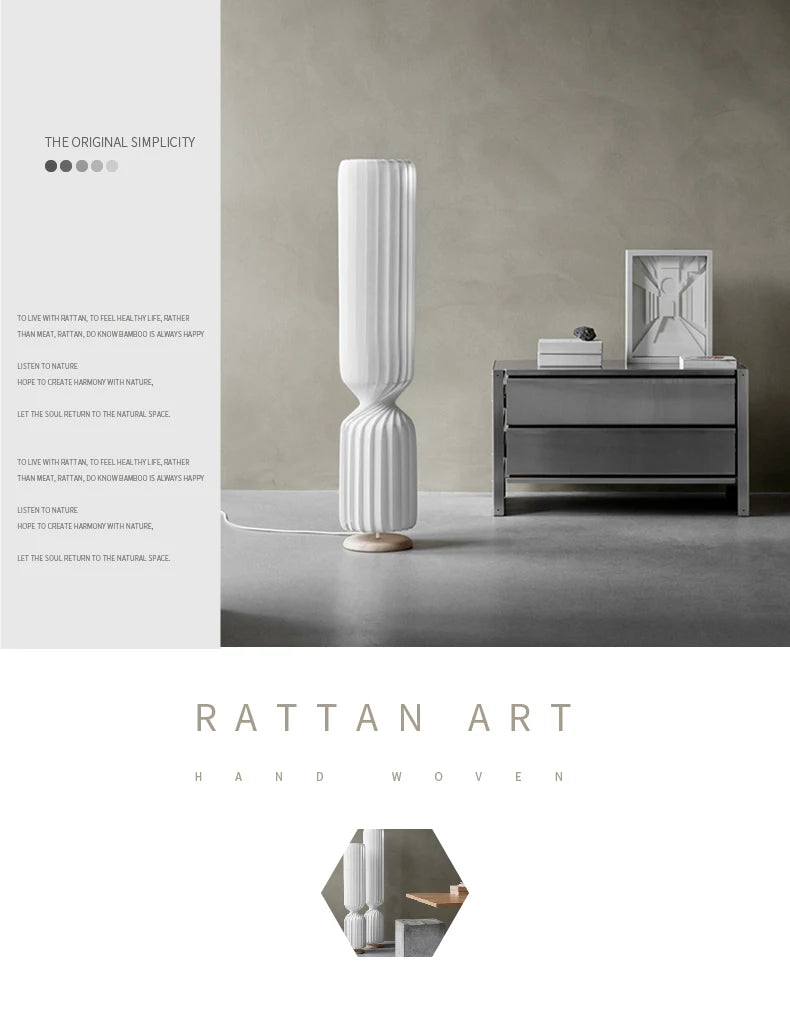 Floor Lamp: Sculptural Fluted Design in White - Modern Statement Lighting