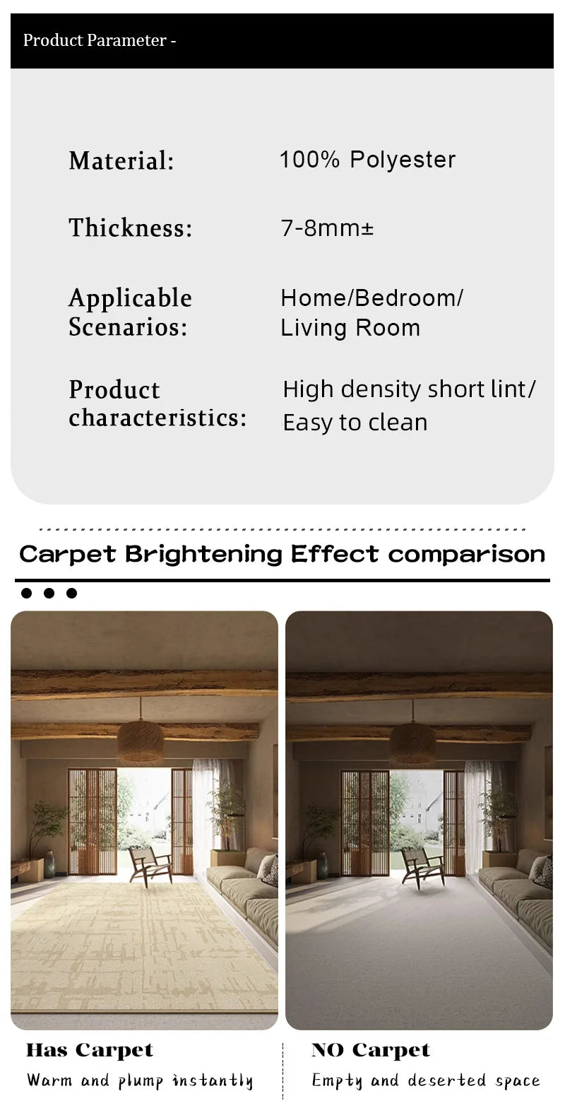 Retro Striped Carpet - Modern Luxury Living Room Rug