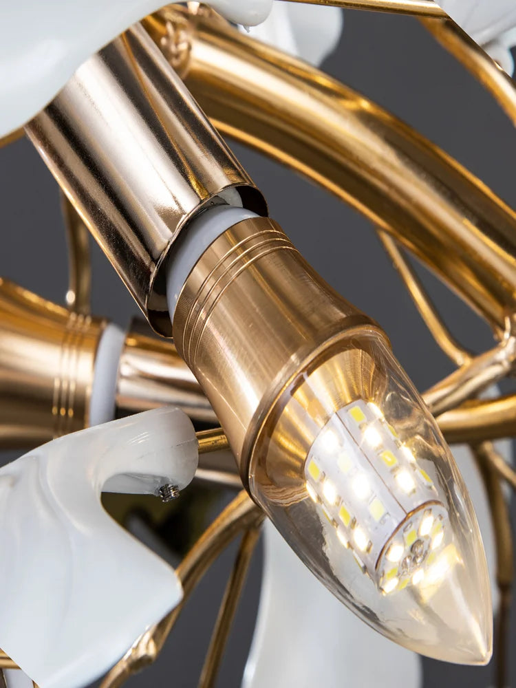 Ginkgo Leaf Chandelier 180cm: Modern Gold Pendant Light for Dining Room & Living Room