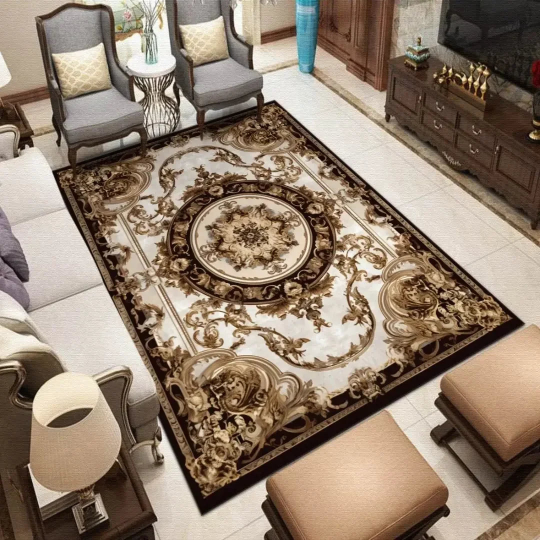 Traditional Floral Medallion Rug – Ornate Persian-Style Carpet for Living Room