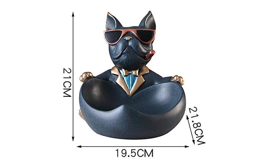 Cool Dog Figurine Storage Box - Resin Sculpture | Home Decor