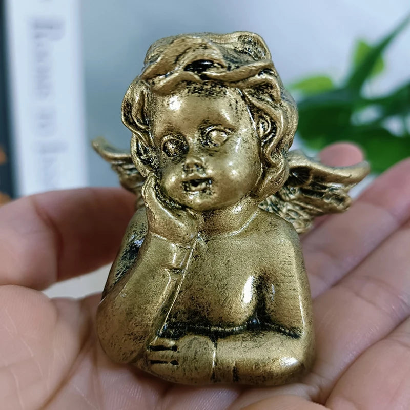 Golden Angel Fairy Figurines - Resin Prayer Statue | Wedding & Home Decor