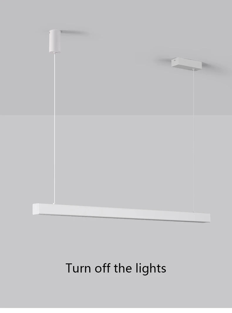 LED Linear Chandelier: Modern Minimalist Pendant Light for Dining Room & Kitchen Island