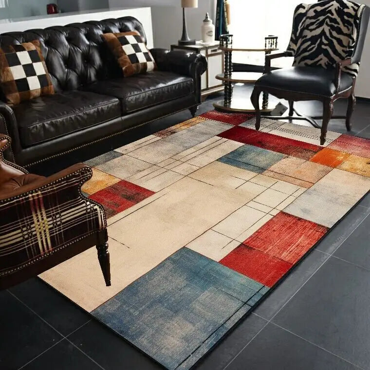 Abstract Geometric Rug - Modern Art Living Room Carpet