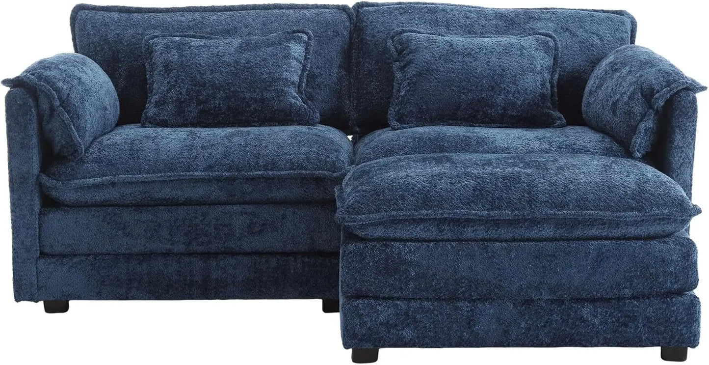 Cloud Couch 77": Oversized 3-Seat Chenille Loveseat with Removable Covers