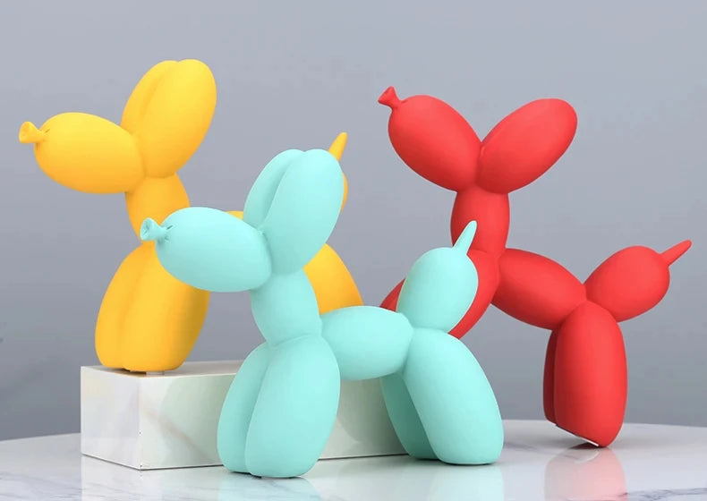 Matte Balloon Dog Statue - Resin Sculpture | Modern Nordic Home Decor