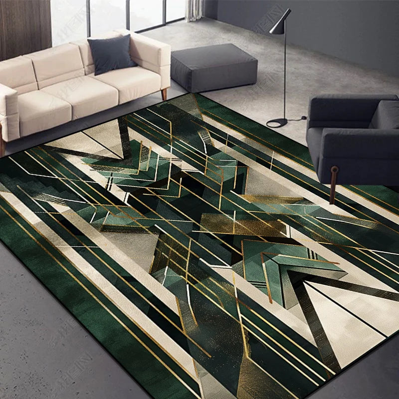 Nordic Abstract Geometric Rug – Washable Living Room Carpet