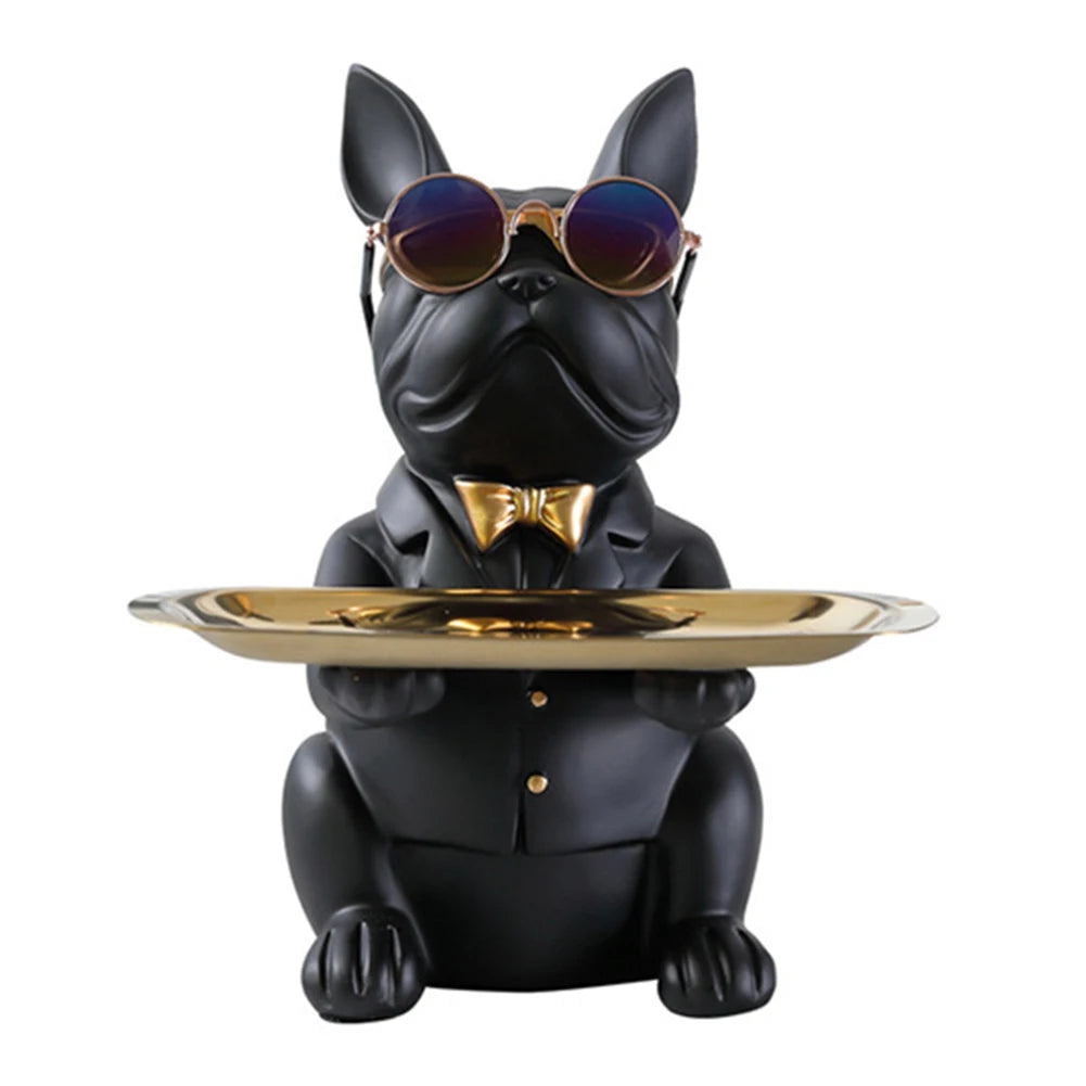 Magnate Pitbull Statue - Resin Sculpture with Storage Tray | Home Decor
