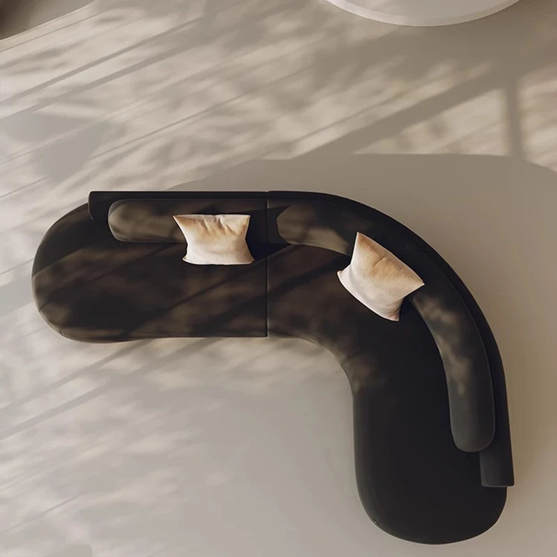 Curved Sectional Sofa - Organic Shape - Matte Velvet - Multiple Sizes