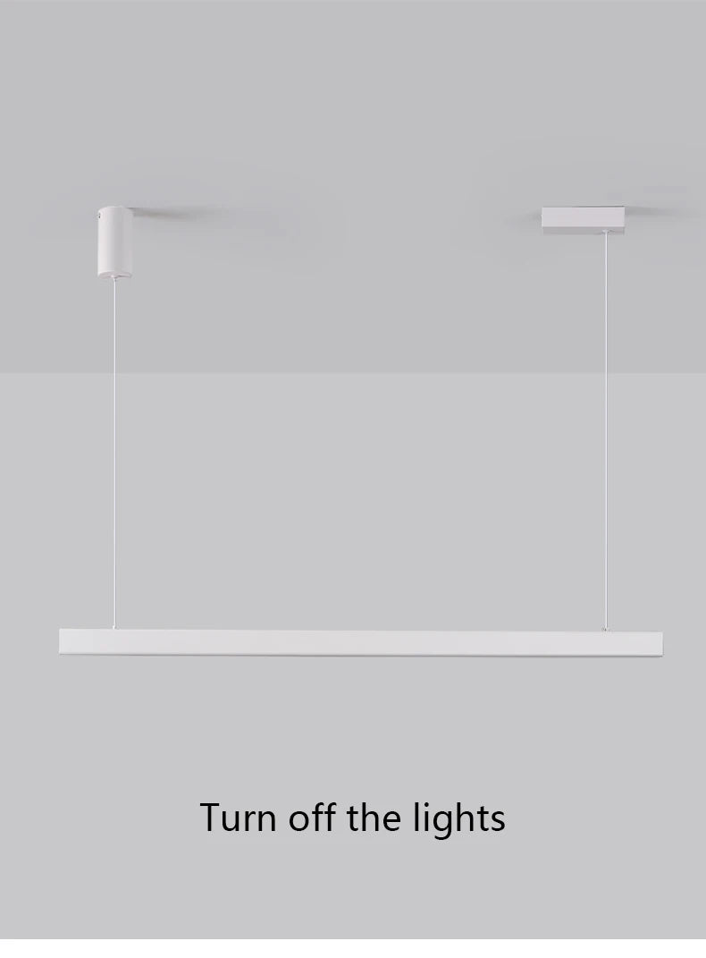LED Linear Chandelier: Modern Minimalist Pendant Light for Dining Room & Kitchen Island