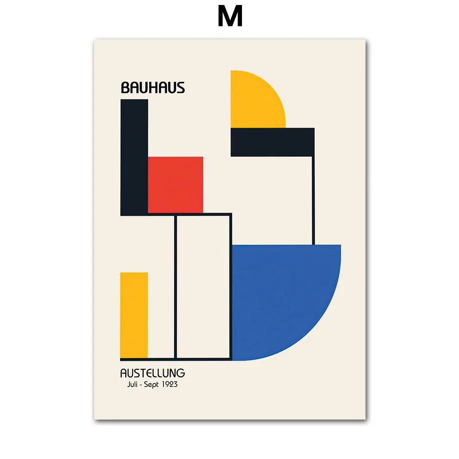 Bauhaus Geometry ,Mondrian Gallery Wall Pop Art ,Canvas Painting - Nordic Posters And Prints Wall Pictures For Living Room Decor