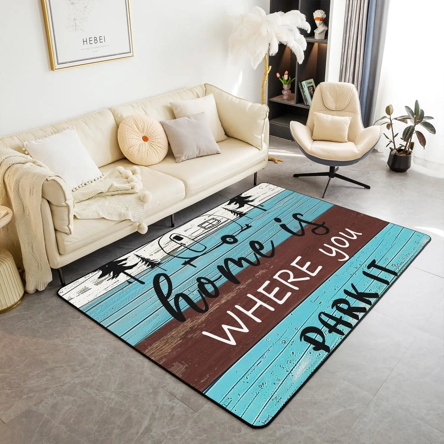 Modern Abstract Brushstroke Rug - Contemporary Art Carpet