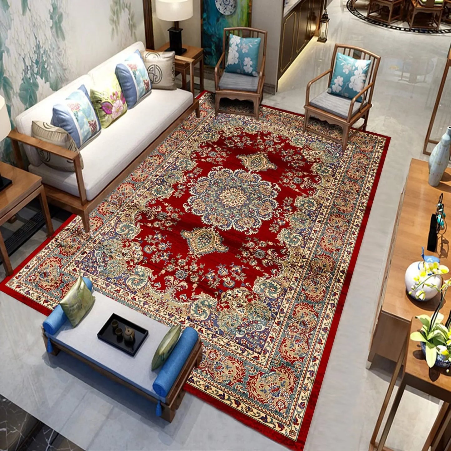 Persian Luxury Rug - Traditional Medallion Area Carpet