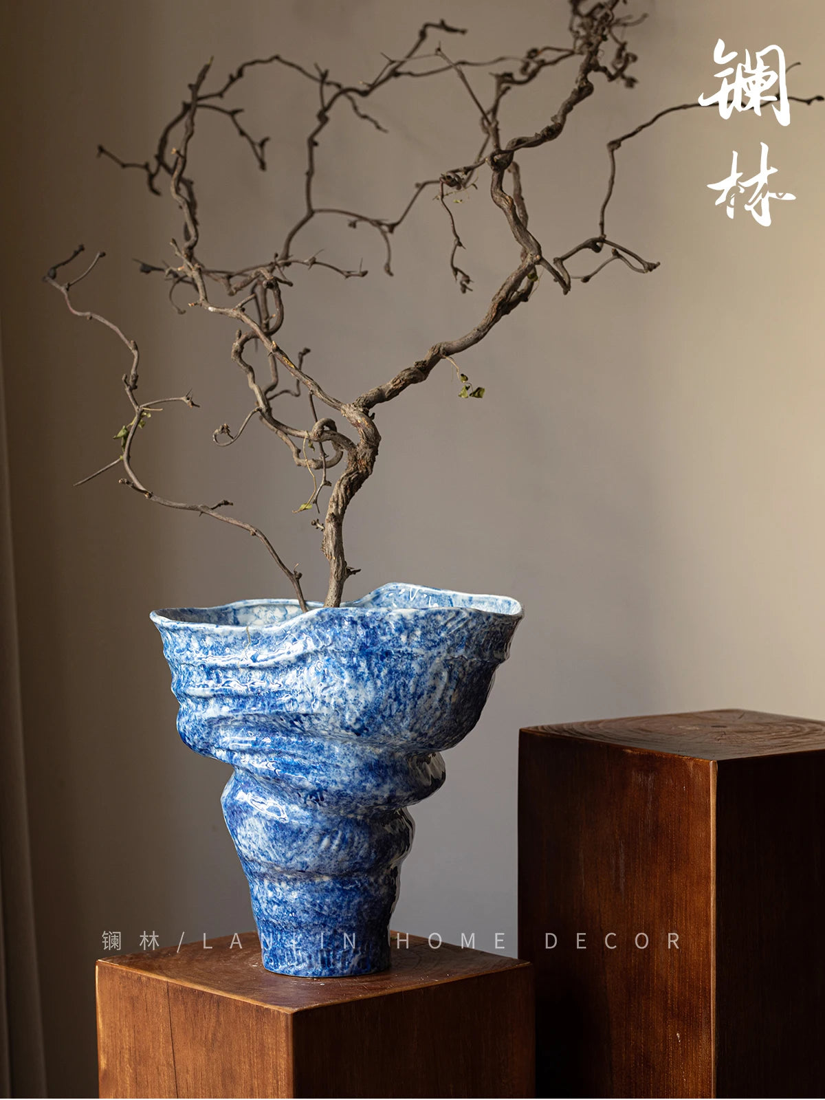 Wabi Sabi Handmade Ceramic Vase  Jingdezhen SeashellShaped Zen Decor Sculptural Art Pot for Home & Hotel Decor