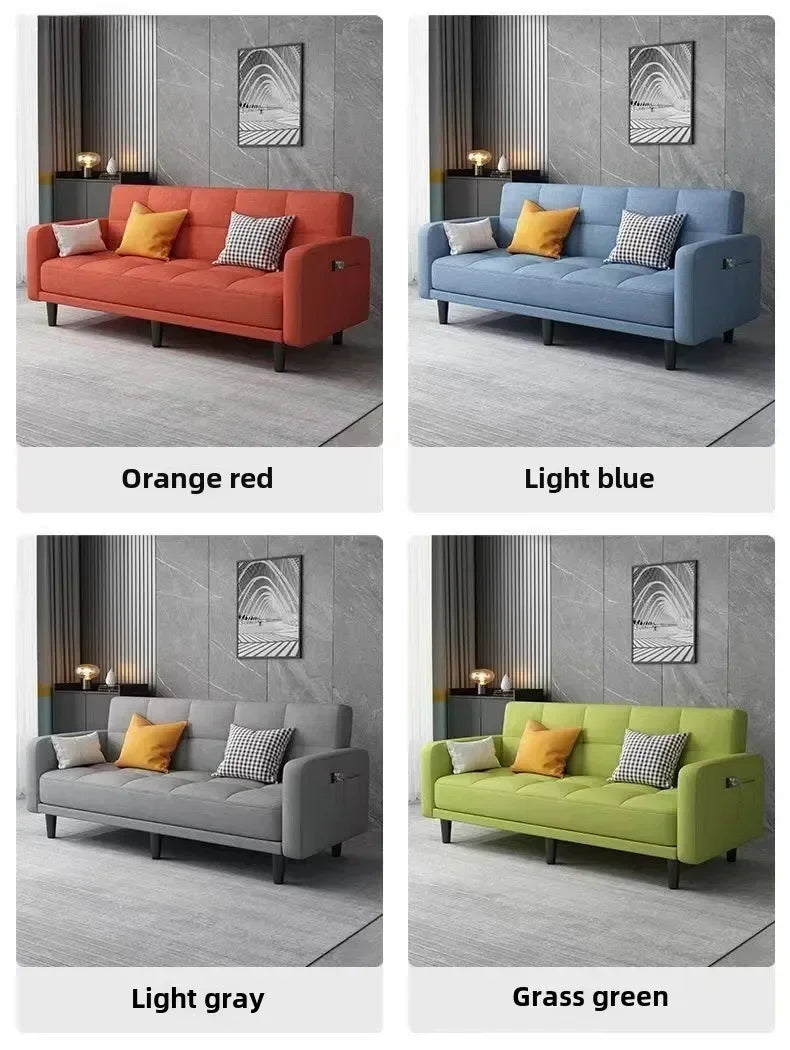 Sofa living room Small apartment rental room Folding sofa bed Single double bedroom Simple modern apartment Fabric sofa