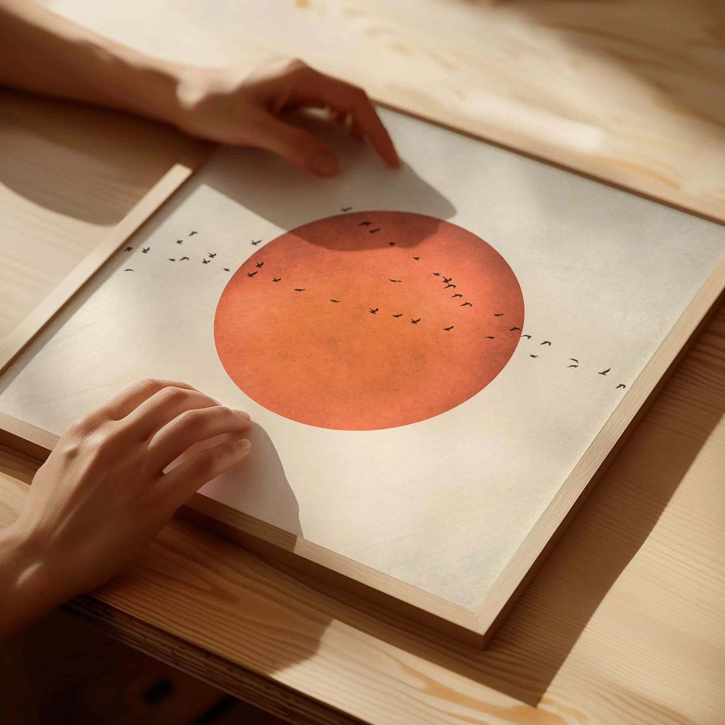 Captivating Blood Moon Wall Art Print - Square Canvas Landscape