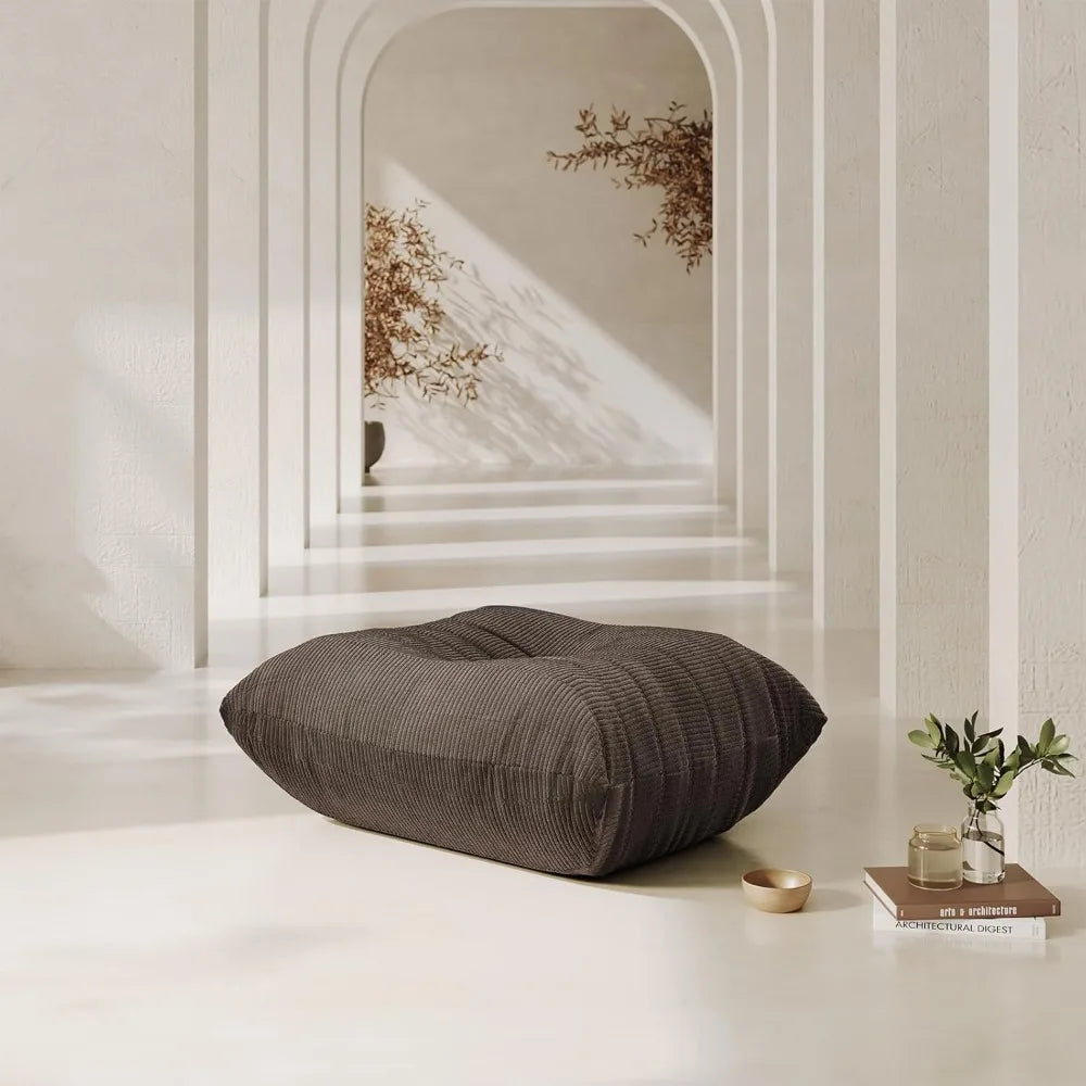 Foam Floor Lazy Couch Bean Bag Chair Sofa Fireside 2 Seat Lounger Couches for Adults Oversize Corduroy Cozy Chair for Home