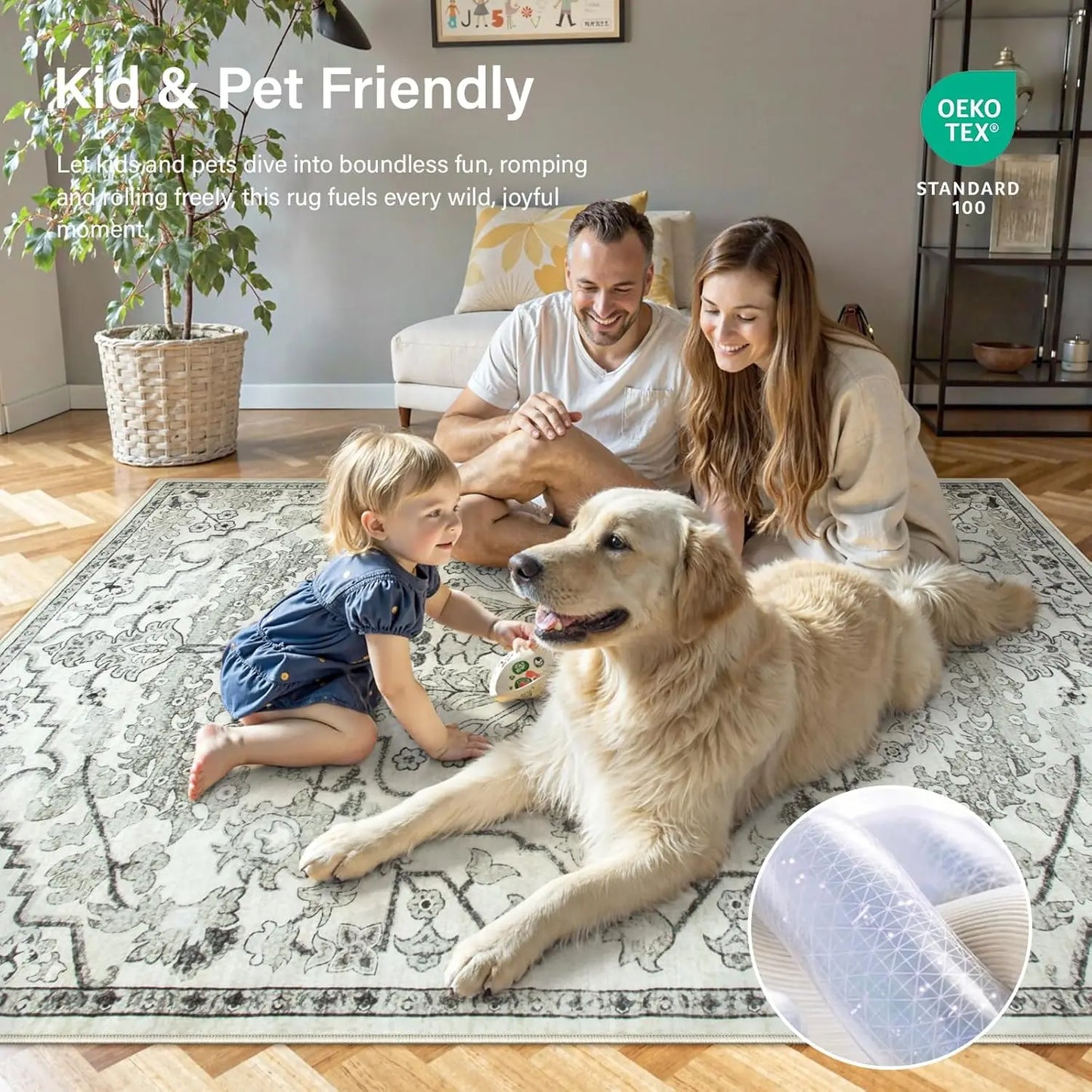 Vintage Persian Rug - Distressed Medallion Collection