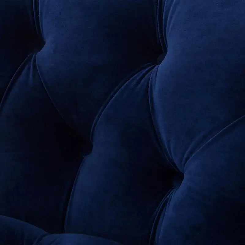 Navy Blue Velvet Tufted Accent Chair, Victorian Style Upholstered Armchair