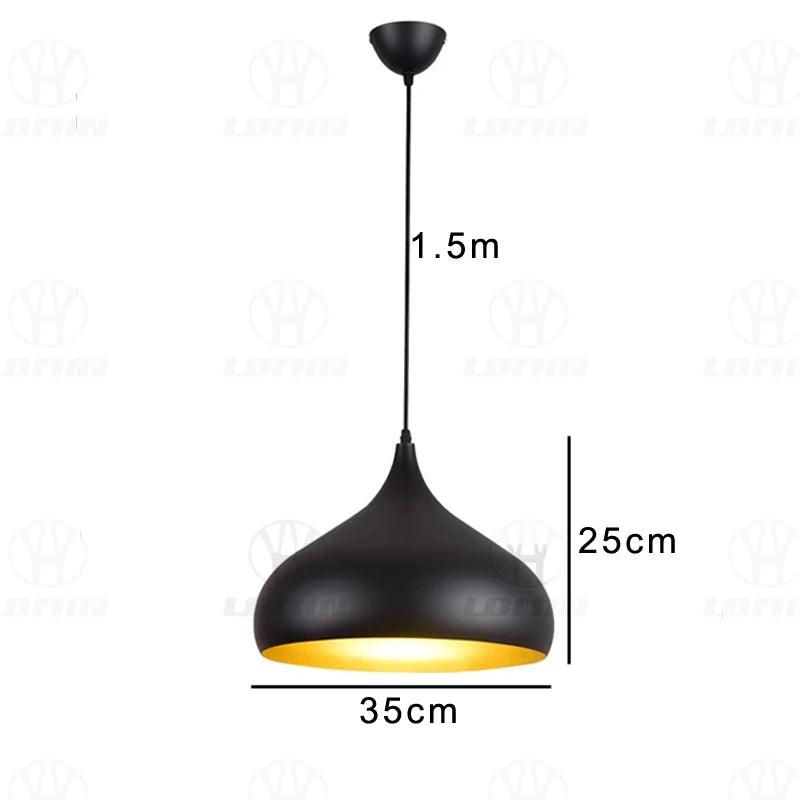 Pendant Light: Industrial Black Ceiling Lamp for Restaurant, Dining & Bar