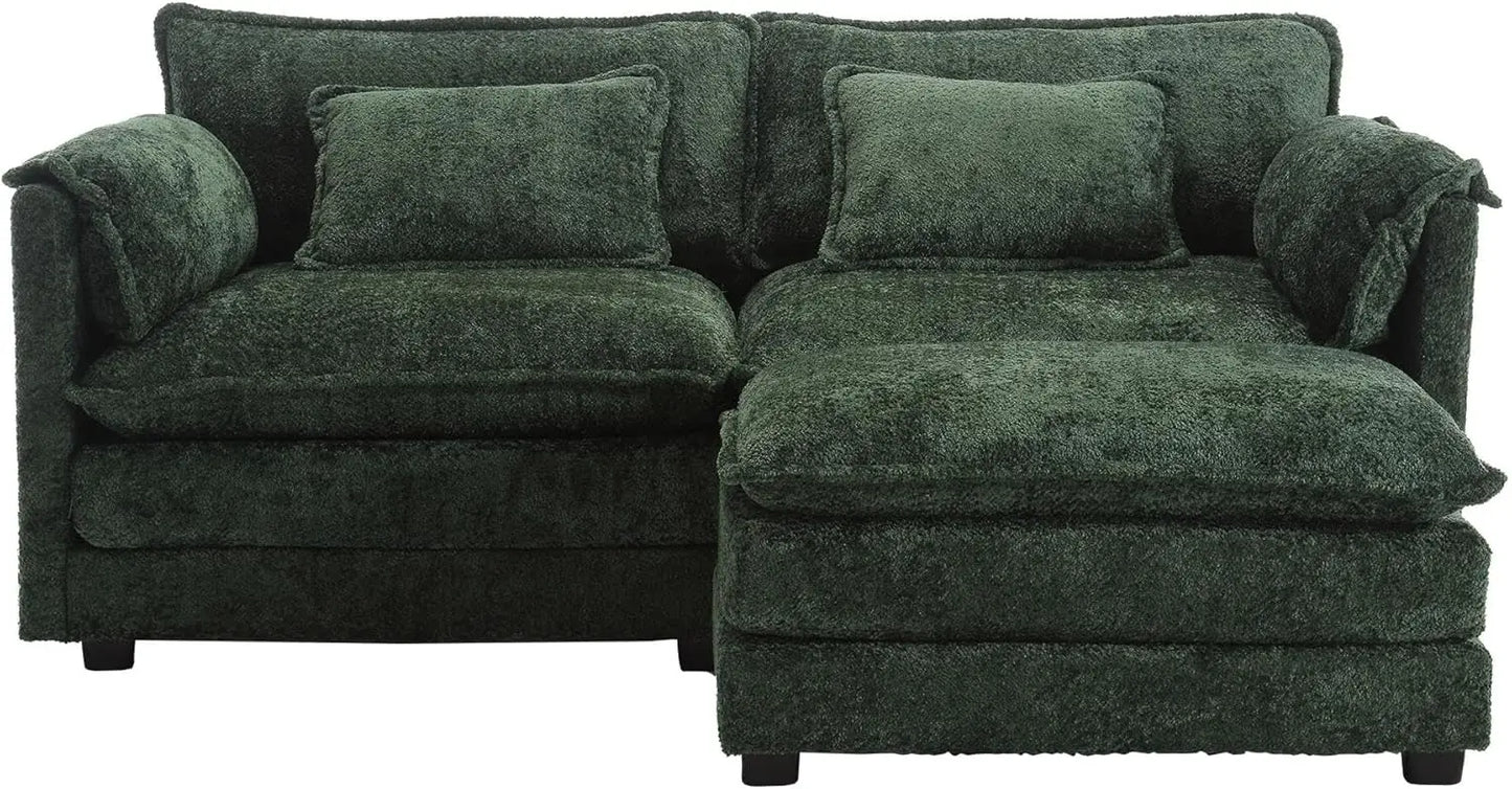 Cloud Couch 77": Oversized 3-Seat Chenille Loveseat with Removable Covers
