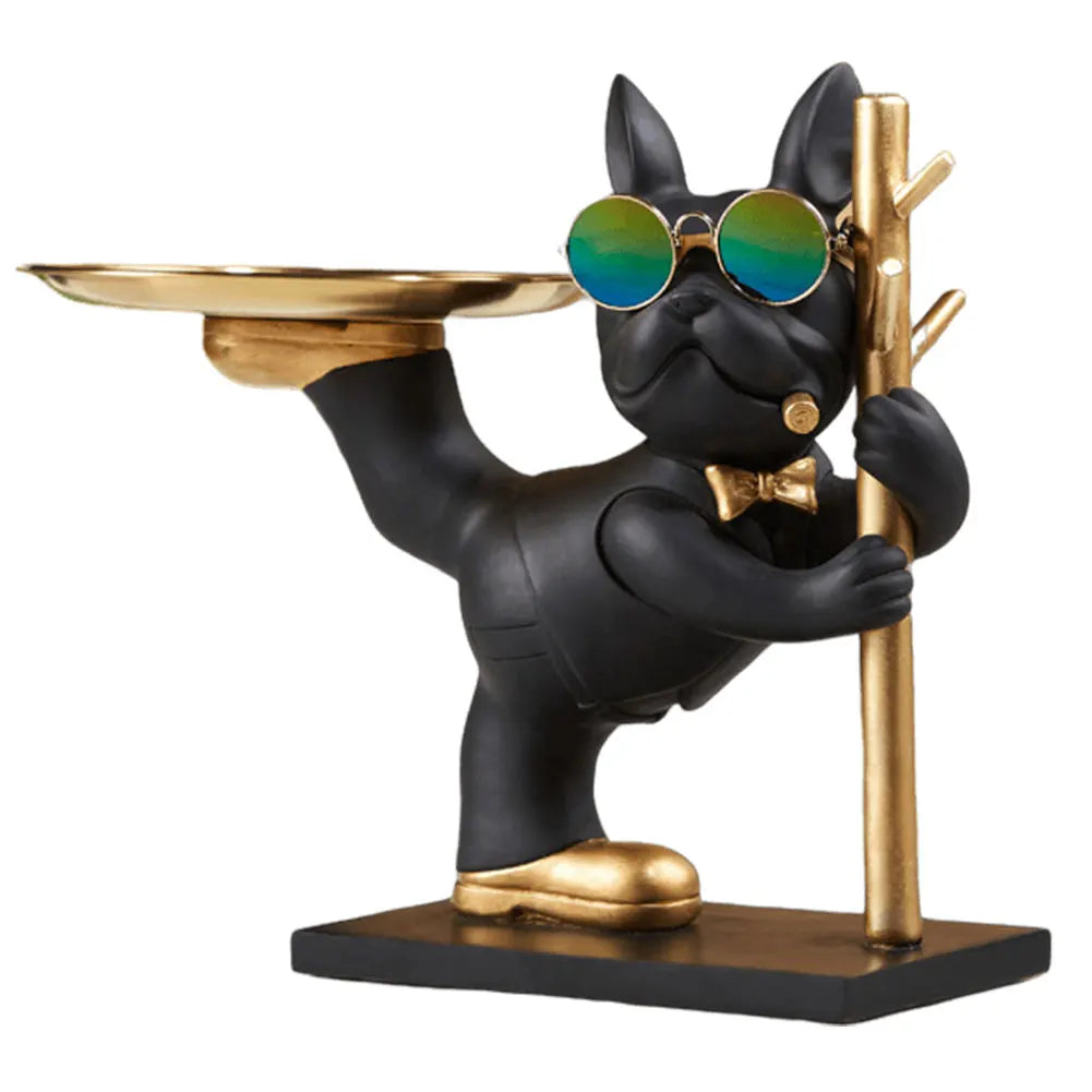 Magnate Pitbull Statue - Resin Sculpture with Storage Tray | Home Decor