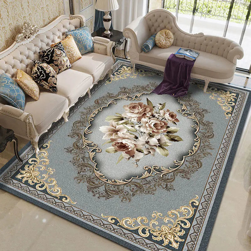 Traditional Floral Medallion Rug – Ornate Persian-Style Carpet for Living Room